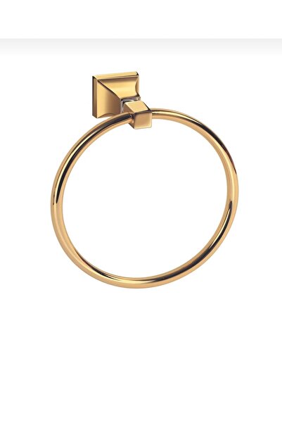 İSAOĞLU YAPI Gold Havluluk Oval Tasarım Banyo Havluluk Pirinç Malzeme