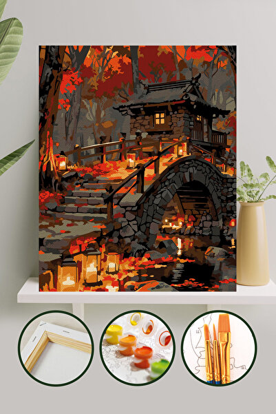 Palmiye Hobi Sanat Kırtasiye Sayılarla Boyama 40x50 Cm Tuval Seti Fırça Boya ...