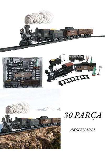 BYCEGU 79217 SESLİ VE IŞIKLI 30 PARÇA AKSESUARLI OYUNCAK CLASSİC BUHARLI TREN...