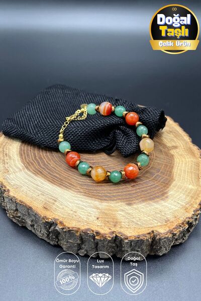 Balzamin Design سوار نسائي عصري من الحجر الطبيعي بتصميم خريفي مصنوع يدويًا مع...