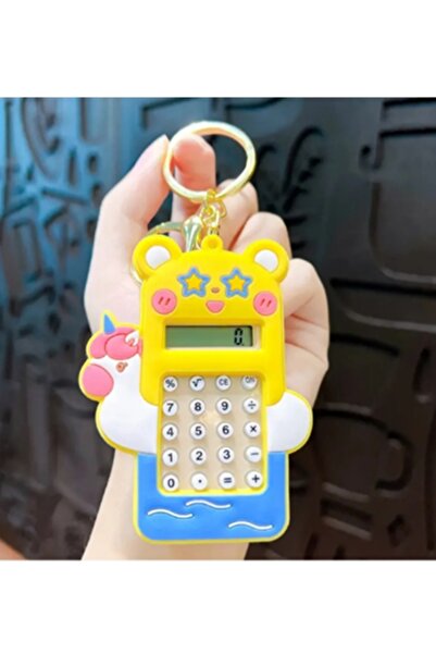 gaman 1 Adet Yıldızlı Mini Hesap Makinesi, Çocuk Için Arkası Labirent Oyunlu Anahtarlık