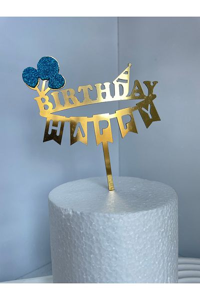 Ege Pastacılık Happy Birthday Plexiglass Cake Decoration