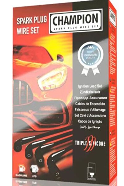 CHAMPION SPARK PLUG WIRE SET SLX  PERFORMANS BUJİ KABLOSU uyumlu (MAVİ) 8.5 MM SİLİKON KABLO 7706494