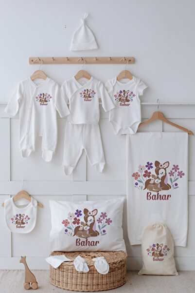 Astral Baby İsimli %100 Organik Pamuk 12'li Hastane Çıkışı Ceylan ve Yavrusu