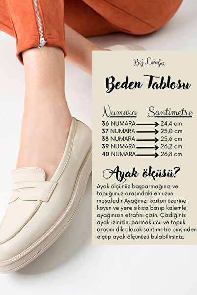 GRADA Bej Hakiki Deri Kadın Loafer Ayakkabı Günlük Mokasen Bağcıksız Hakiki Deri