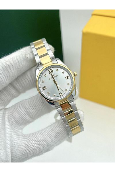 FERRO Fl21502 Women's Wristwatch - Silver-Gold Color