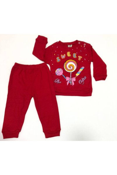 LOCO KIDS LOCO KİDS 108-01-25 CARYZ ŞEKER BASKILI KIZ TAKIM 9-18 AY
