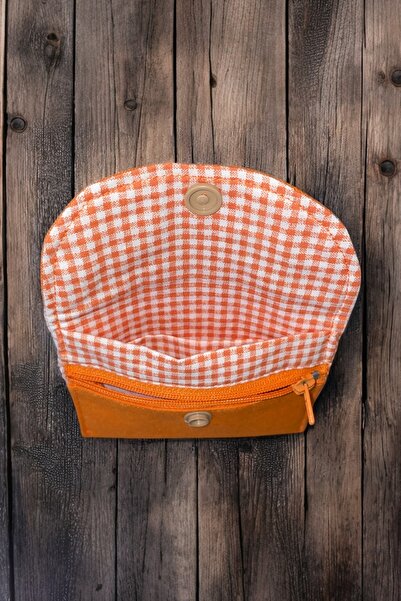 SAPHYRA Handmade Women's Linen Fabric Cloth Wallet with Snap Closure - Zipper Front Eye and 2 Internal Compartments