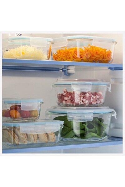 Five Simply Smart 3-Piece PM Clipeat Square Glass Food Conservation Box