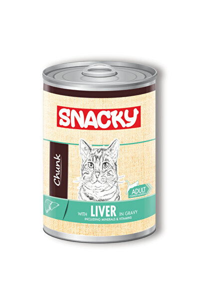 Snacky 12'li Koli-400 gr Chunk/konserve Ciğerli Yetişkin Kedi