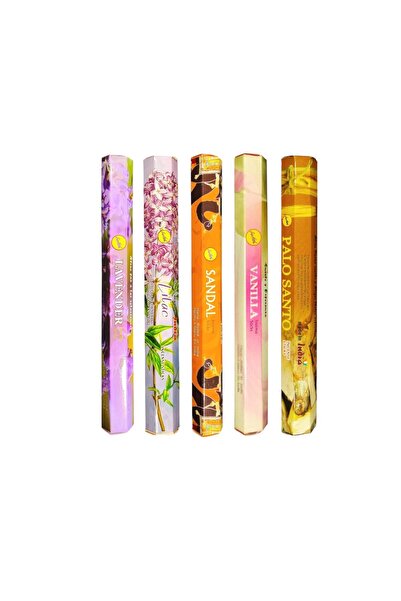 sree vani Sonsuz Huzur Seti 5 Paket 100 Çubuk Tütsü Lavanta Leylak Sandal Van...