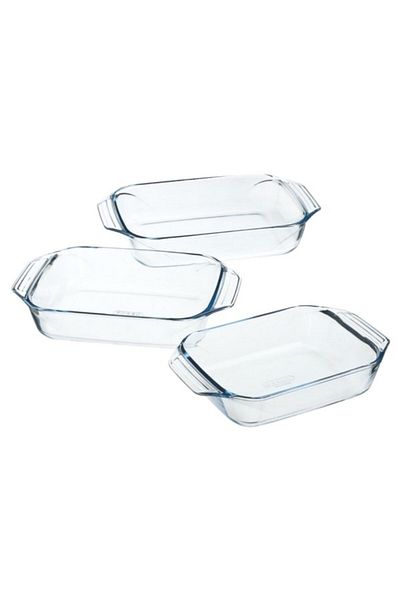 Pyrex محمصة مستطيلة مكونة من 3 قطع