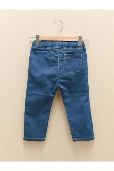 LC Waikiki LCW baby İndigo Beli Lastikli Baskılı Erkek Bebek Jean Pantolon