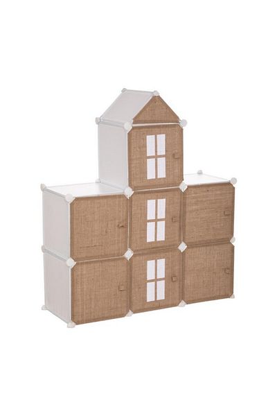 Atmosphera 7-Compartment Jute and Iron Kids Storage Castle