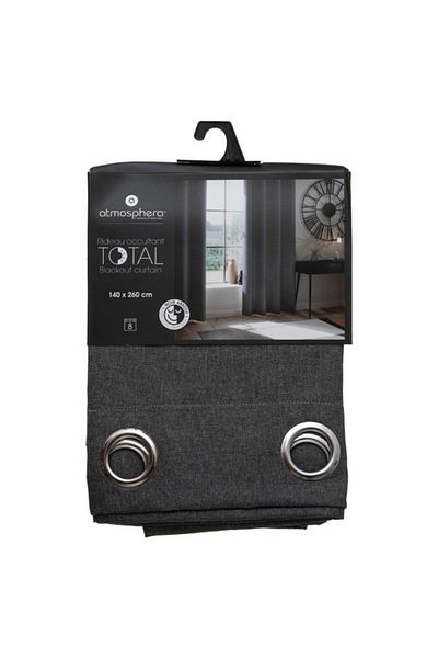 Atmosphera Lua Total Blackout Curtain with Eyelets 140 x 260cm