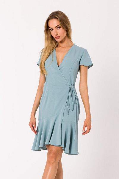 Made of Emotion Wrap summer dress embellished with a bottom frill - easy to style, comfortable to wear.