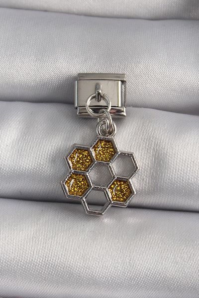 Skygo 316L Steel Silver Color Dangle Glitter Honey Comb - Tj-Bc1158
