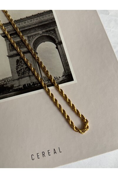 shop Knitted Chain Gold Steel Necklace 20 cm
