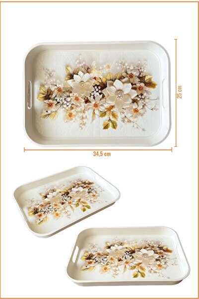 EZMK EV GEREÇLERİ Tea Coffee Presentation Tray Rectangular, 34X24 cm