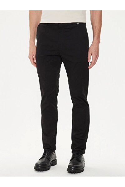 Calvin Klein Erkek Ince Streç Twill Siyah Chino Pantolon