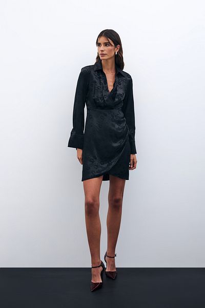 Sateen Rochie la două piept cu model