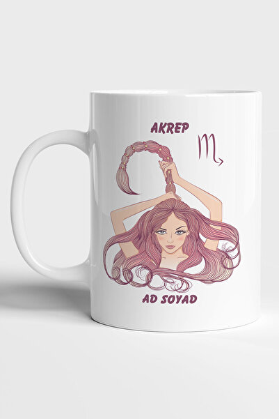 GRN TASARIM Akrep Burcu Özel Tasarım Baskılı Kupa Bardak