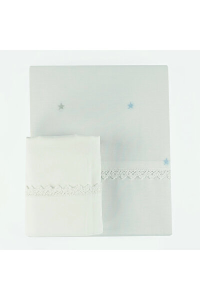 Bumble & Bird - غطاء لحاف وغطاء وسادة مطرز لسرير الأطفال - أزرق