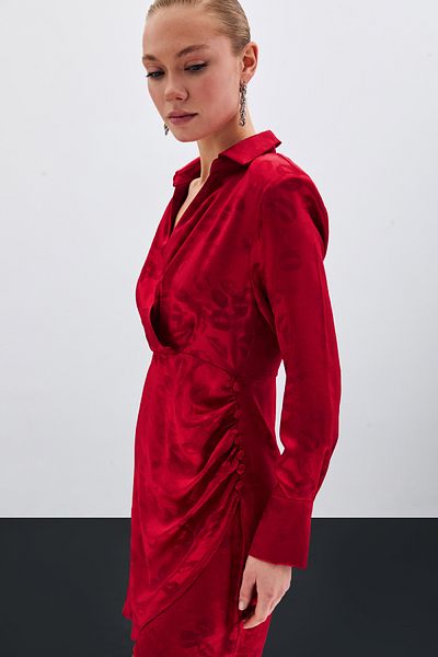 Sateen Rochie la două piept cu model