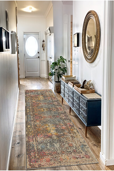 BigArts Home Modern Etnik Canlı Renkli Salon Mutfak Halısı Yolluk ve Yuvarlak...