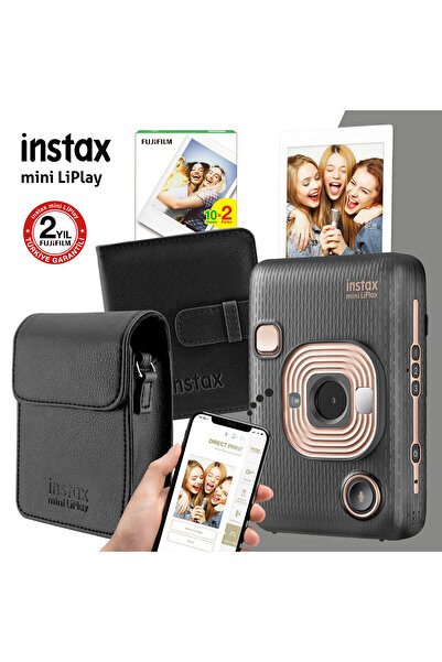 Fujifilm Instax Mini Liplay Hybrid Elegant Black Fotoğraf Makinesi Hediye Seti