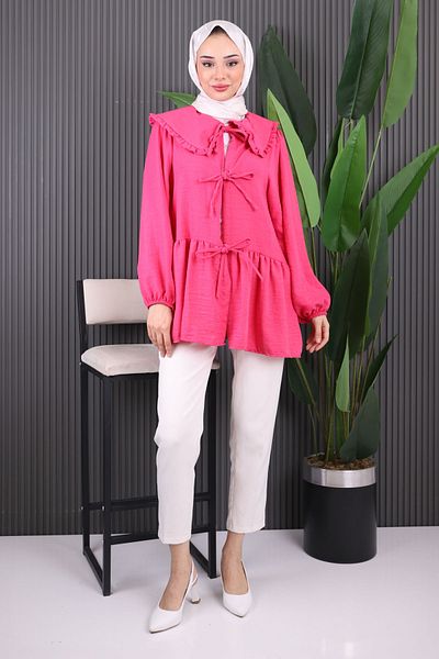 İmajButik Kimono din in, cu guler pentru bebeluși fucsia