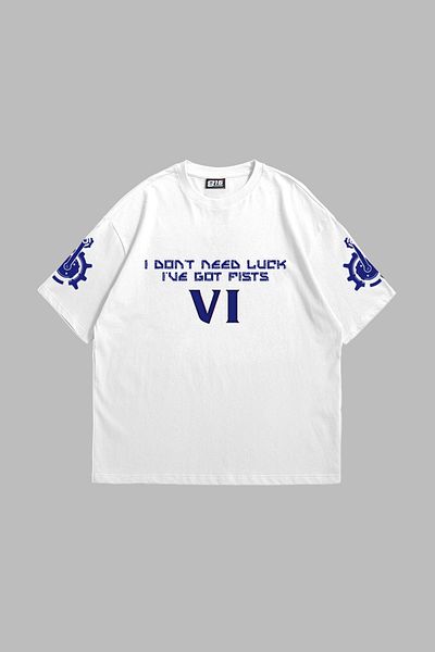Sekizbiraltı VI Arcane Printed Oversize Unisex Λευκό Tshirt