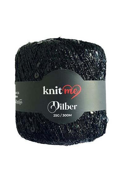 knitme - Dilber Black 25 Gr 310 Mt Παγιέτες Πλεξούδα Κλωστή