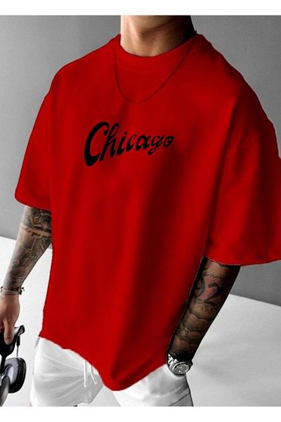 BENROMA 1 Product Is a Gift for Purchases of 6 or More Chicago Bulls Printed Oversize T-Shirt