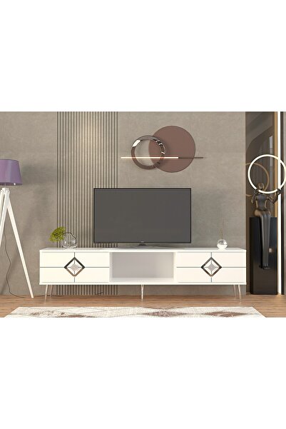 DEMONTE DECOR ROBBERDD TV SEHPASI BEYAZ-GÜMÜŞ