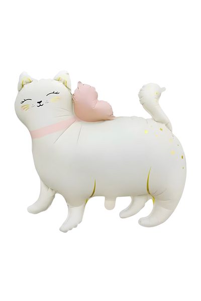 Çemrek Süs Parti Cute White Footed Cat Foil Balloon 67 cm