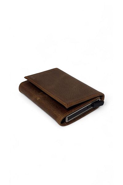Matmazel Genuine Leather Mechanical Card Holder Wallet