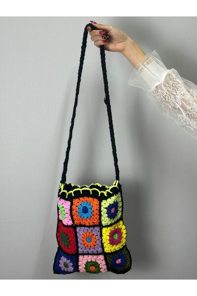 Gönülden Tasarım ΧΕΙΡΟΠΟΙΗΤΗ ΠΛΕΚΤΗ ΠΟΛΥΧΡΩΜΑΤΙΚΗ ΓΥΝΑΙΚΕΙΑ ΤΣΑΝΤΑ ΤΣΑΝΤΑ ΣΑΚ...