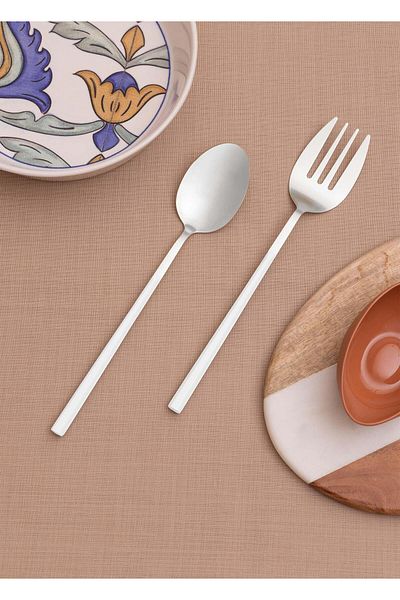 The Mia Bianco Salad Silver 2 Piece Serving Set - Ckb0246