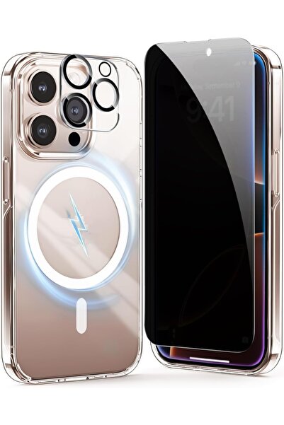 Evax (HY+MG+LENS) iPhone 16 Pro Max Uyumlu 1 Hayalet Ekran Koruyucu + 1 MagSa...