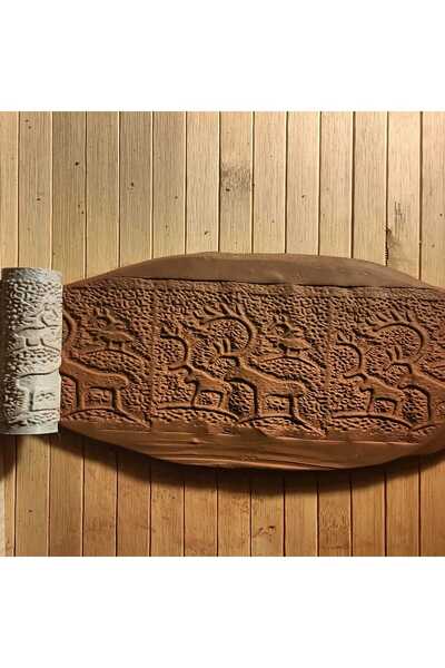 Enbceramic 8 CM ANTİK GEYİK DESEN DOKU RULOSU SERAMİK POLİMER KİL