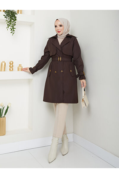 RACE FASHİON Αδιάβροχη γυναικεία καμπαρντίνα με διπλό στήθος RC3082