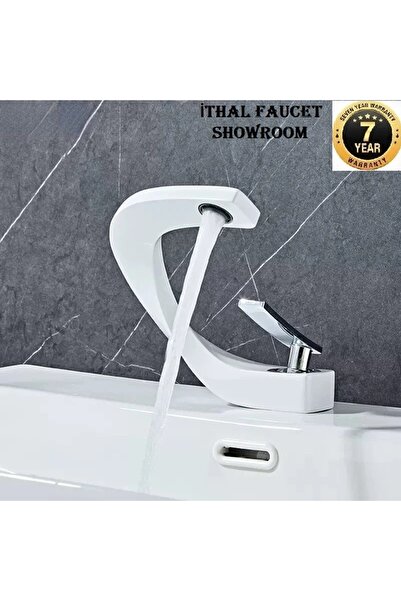 OEM Banyo Lavabo Bataryası Beyaz Renk Şelale Yeni Tasarım 7 Yıl Garantili İthal