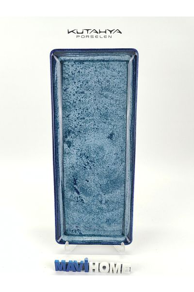 Kütahya Porselen 35X15 cm Blue Patterned Chicken World Plate - Single