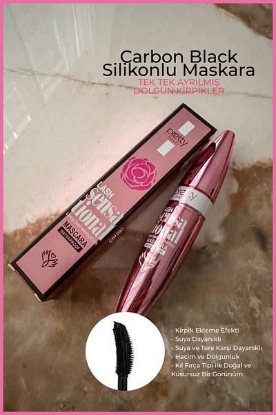 Pretty Beauty Volume and Curl Effect Mascara, Carbon Black Waterproof