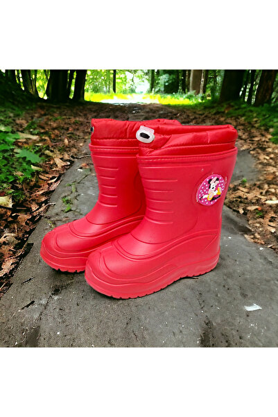 PATİK BEBE Kız Çocuk Mıckey Mouse Hafif Içi Kürklü Yağmur Çizmesi