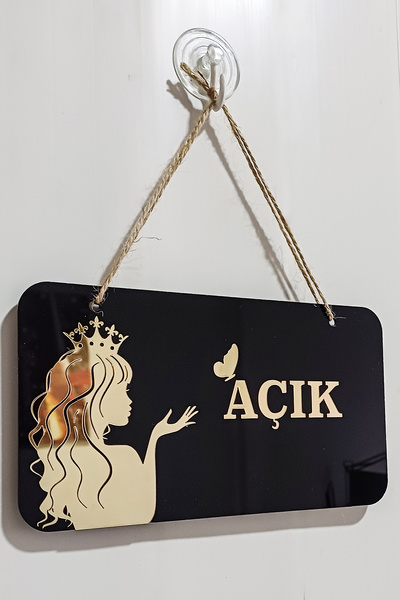 Kuzeylina AÇIK/ KAPALI Kapı Tabelası - Kuaförler ve Güzellik Merkezleri için