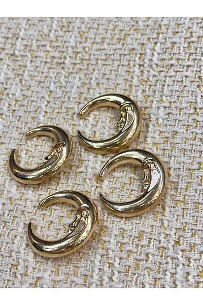 ODDA TASARIM ATÖLYESİ Crescent Model Middle Face Figured Design Set of 4 Buttons (3cm)