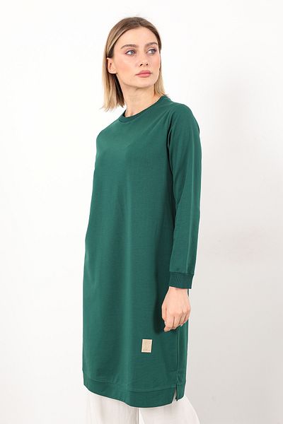 Linvey Crew Neck Two Thread Comfortable Fit Tunic Plus Size Hijab Clothing (K7191 Long)