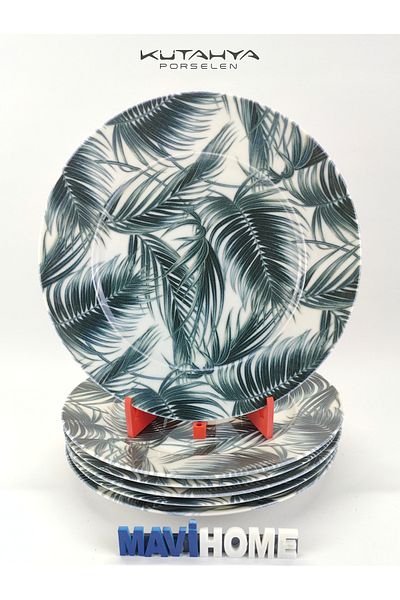 Kütahya Porselen Bonamore Series 27 cm Thin Porcelain Serving Plate Set of 6